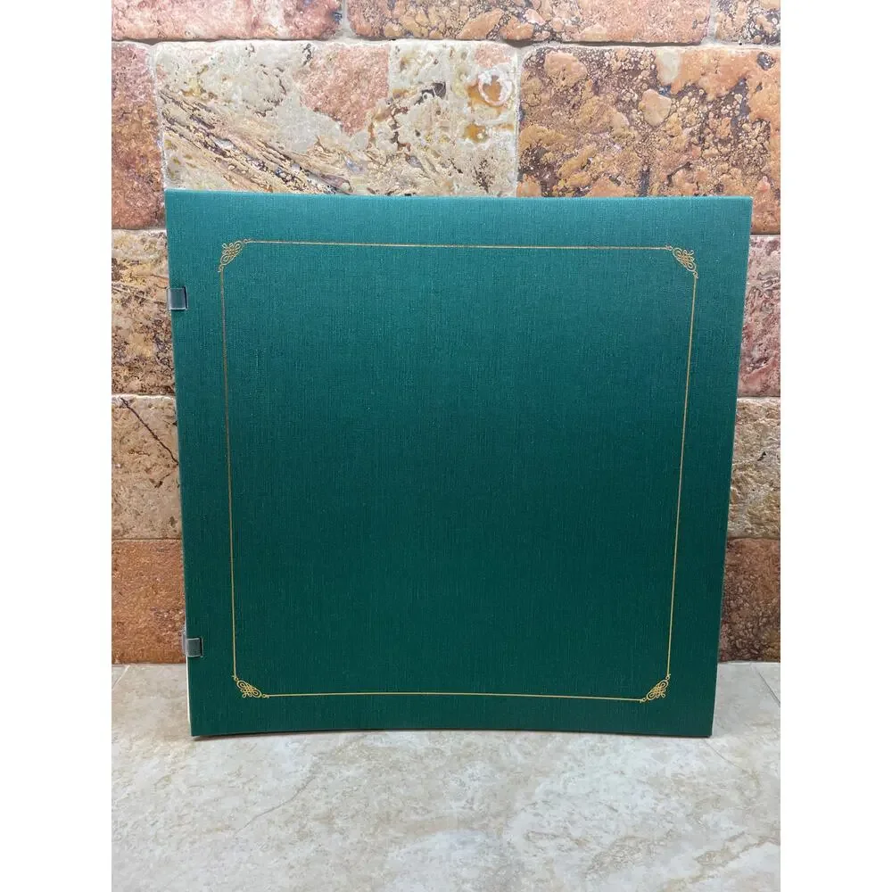 Album Scrapbook Creative Memories 12x12 Green Gold Expandable Post Bound